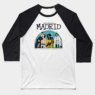 MADRID THE CITY | DESIGNING MADRID | BLACK VERSION Baseball T-Shirt